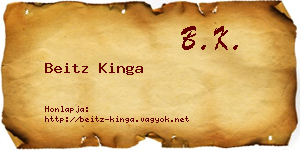 Beitz Kinga névjegykártya